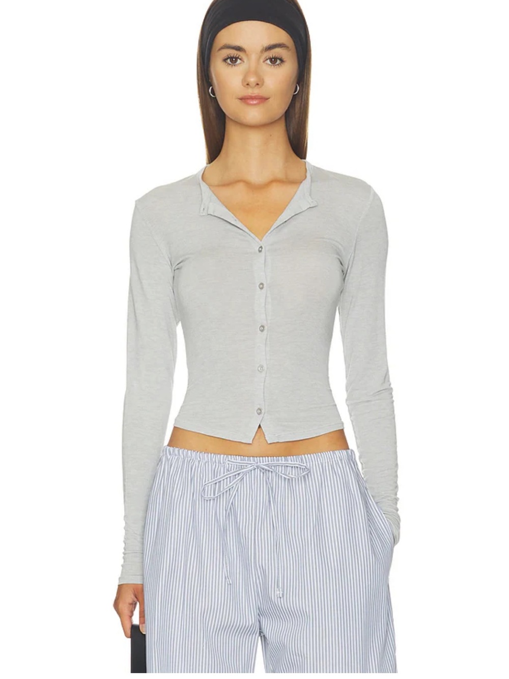 SKIMS Light Gray Sheer Modal Cardigan